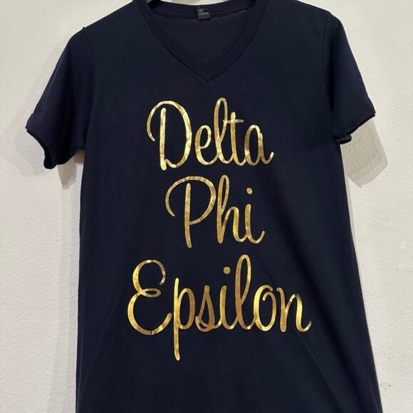 Delta Phi Epsilon Sorority V-Neck T-Shirt - Picture 2 of 4